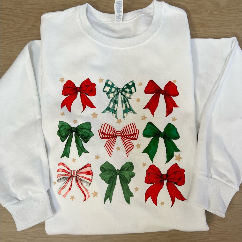 Sweet bow Christmas crewneck